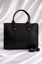 Best Black shoulder bag for university students with large space best for laptop, books, makeup and more 