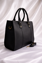 Timeless black structured tote bag for everyday office and formal use - Silslah Store