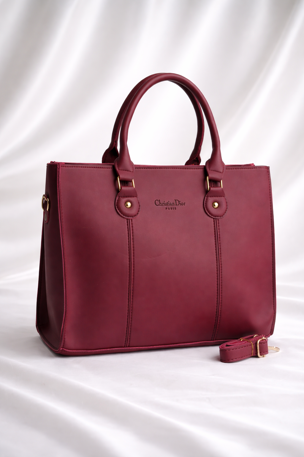 Professional burgundy structured tote bag for women in Pakistan with spacious compartments ideal for office and daily use - Silslah Store