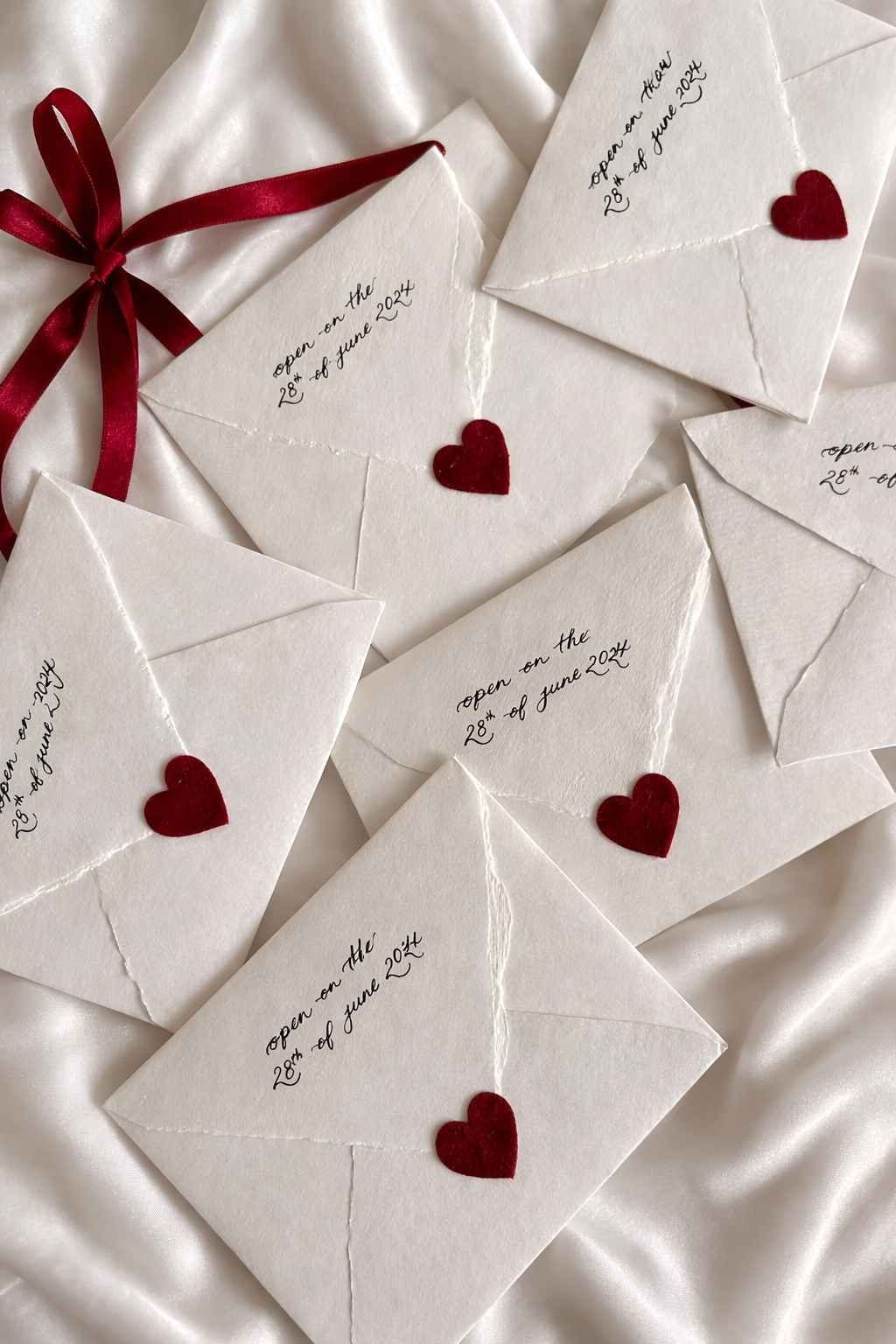 Elegant handmade envelope with personalized love card for gift hampers