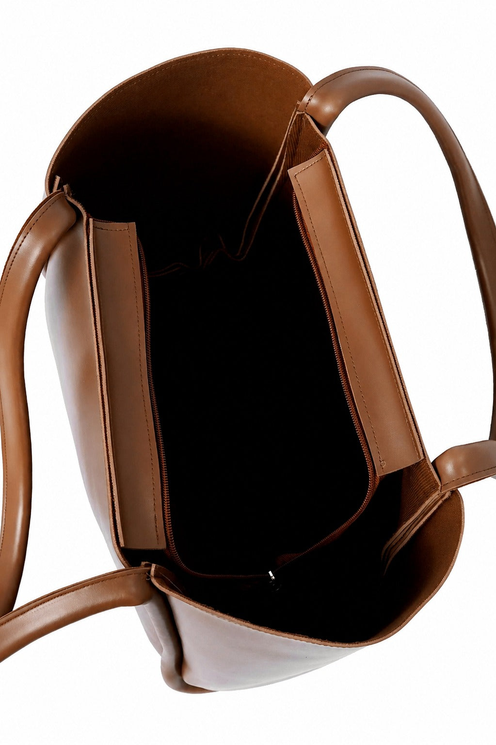 Luxe Tote Bag for Women | Smooth Tan Leather with Gold Studs