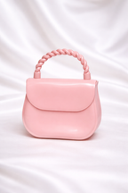 Durable mini silicon handbag for kids and teenagers with stylish twisted top handle