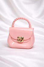 Durable mini silicon handbag for little girls with stylish twisted top handle