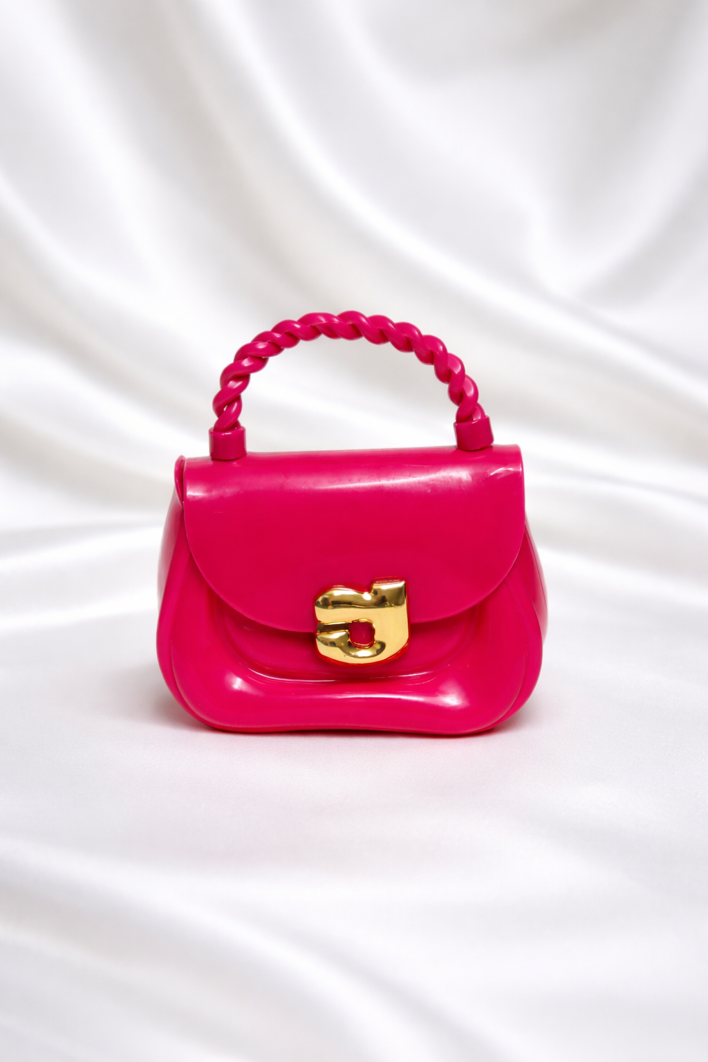 Cute mini silicon handbag for little girls with stylish twisted top handle best for eid and birthday gifts
