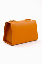 Elegant mustard amber purse for girls in Pakistan with refined gold details and sleek design perfect for special occasions - Silslah Store