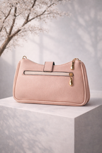 Classic pink pebbled leather crossbody bag for university girls and teenagers and ladies in pakistan - Silslah
