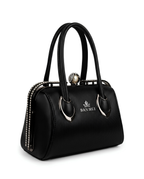 Premium white embossed leather handbag with pearl crystal clasp for Pakistani weddings season
