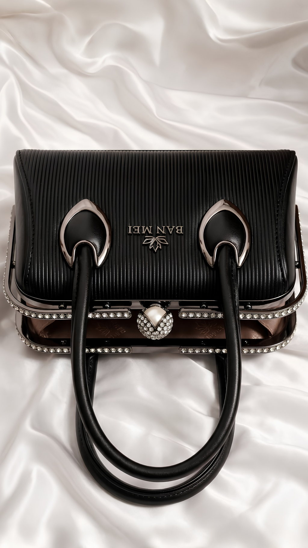 Leather Black handbag for Pakistani wedding, party bags, casual dinner bags