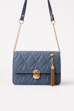 Slate blue sling bag for girls perfect for matching with denim and eastern wear