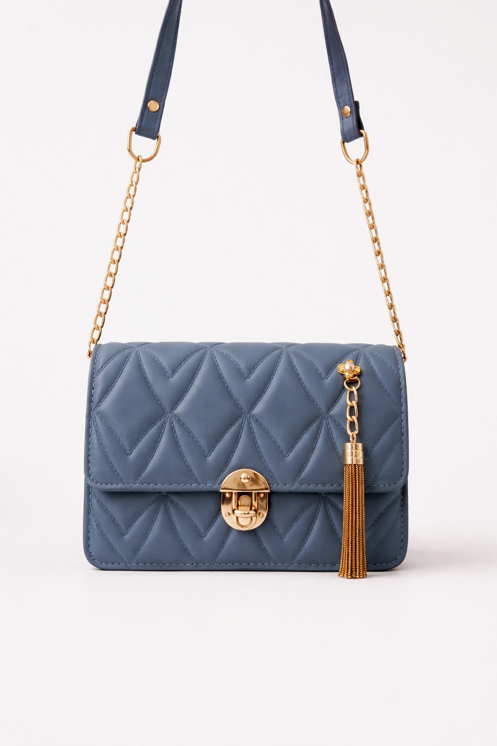 Slate blue sling bag for girls perfect for matching with denim and eastern wear