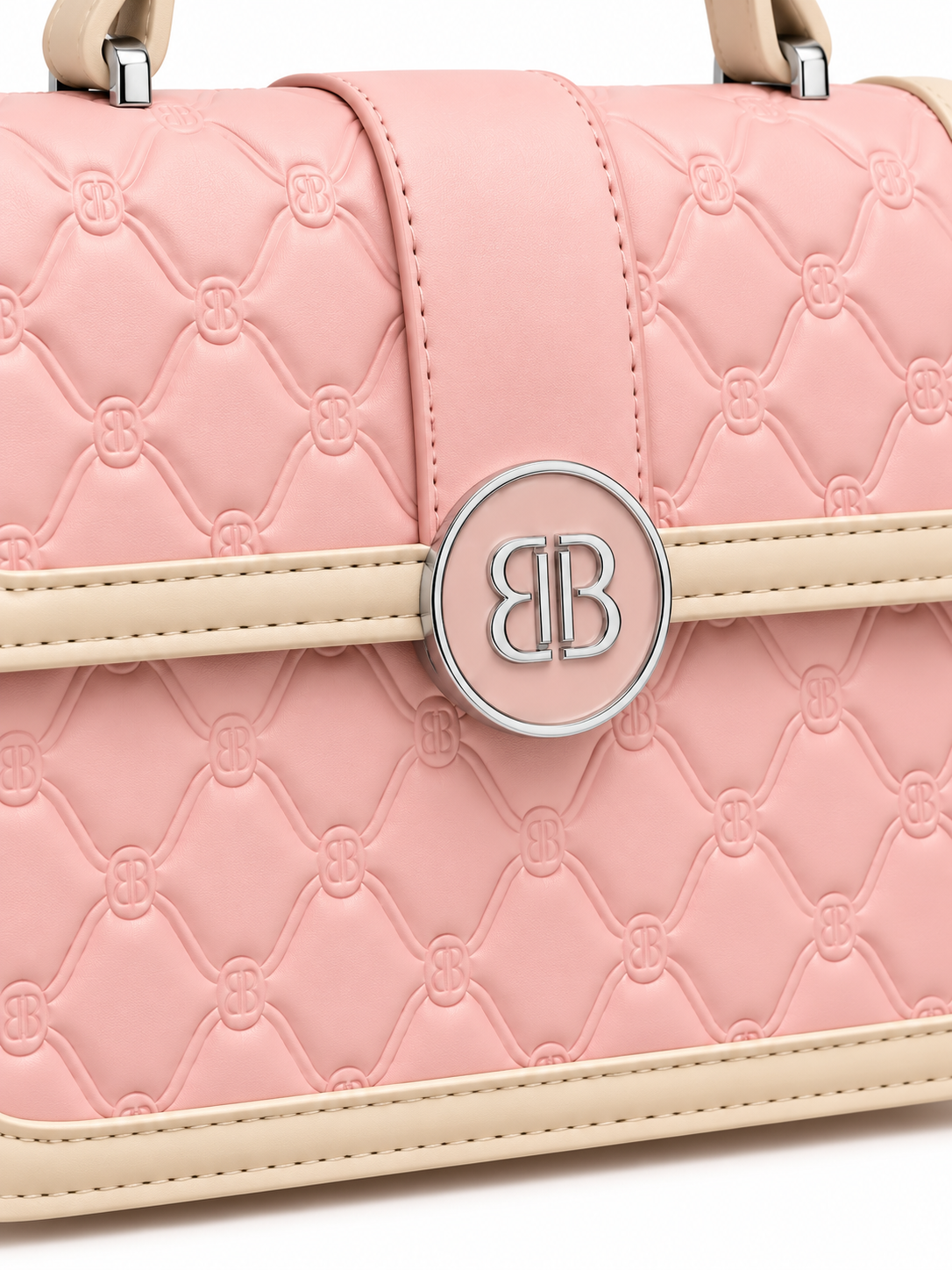 Soft Blush Stitch Crossbody Bag
