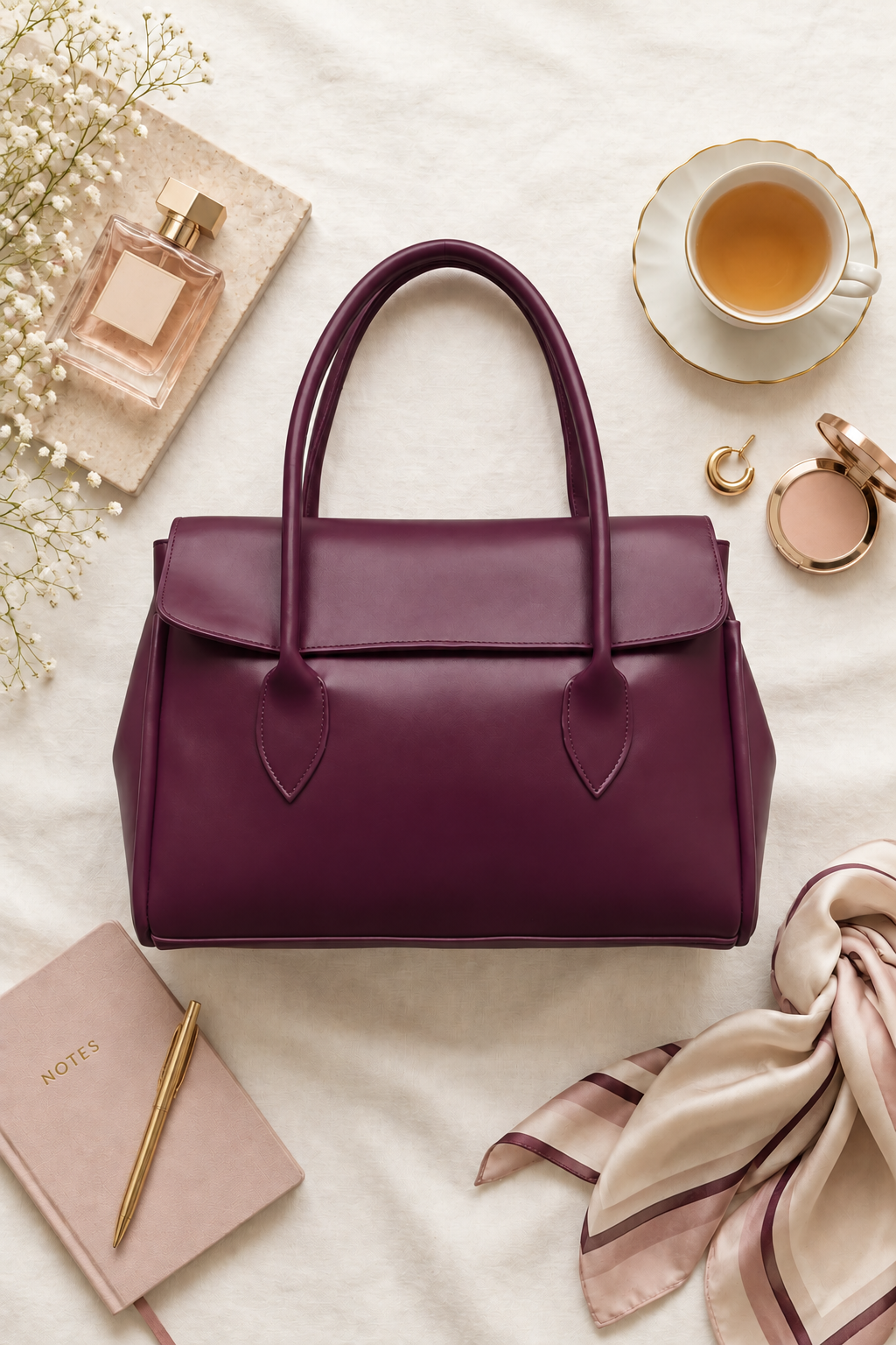 The Classic Burgundy Tote Bag - Silslah